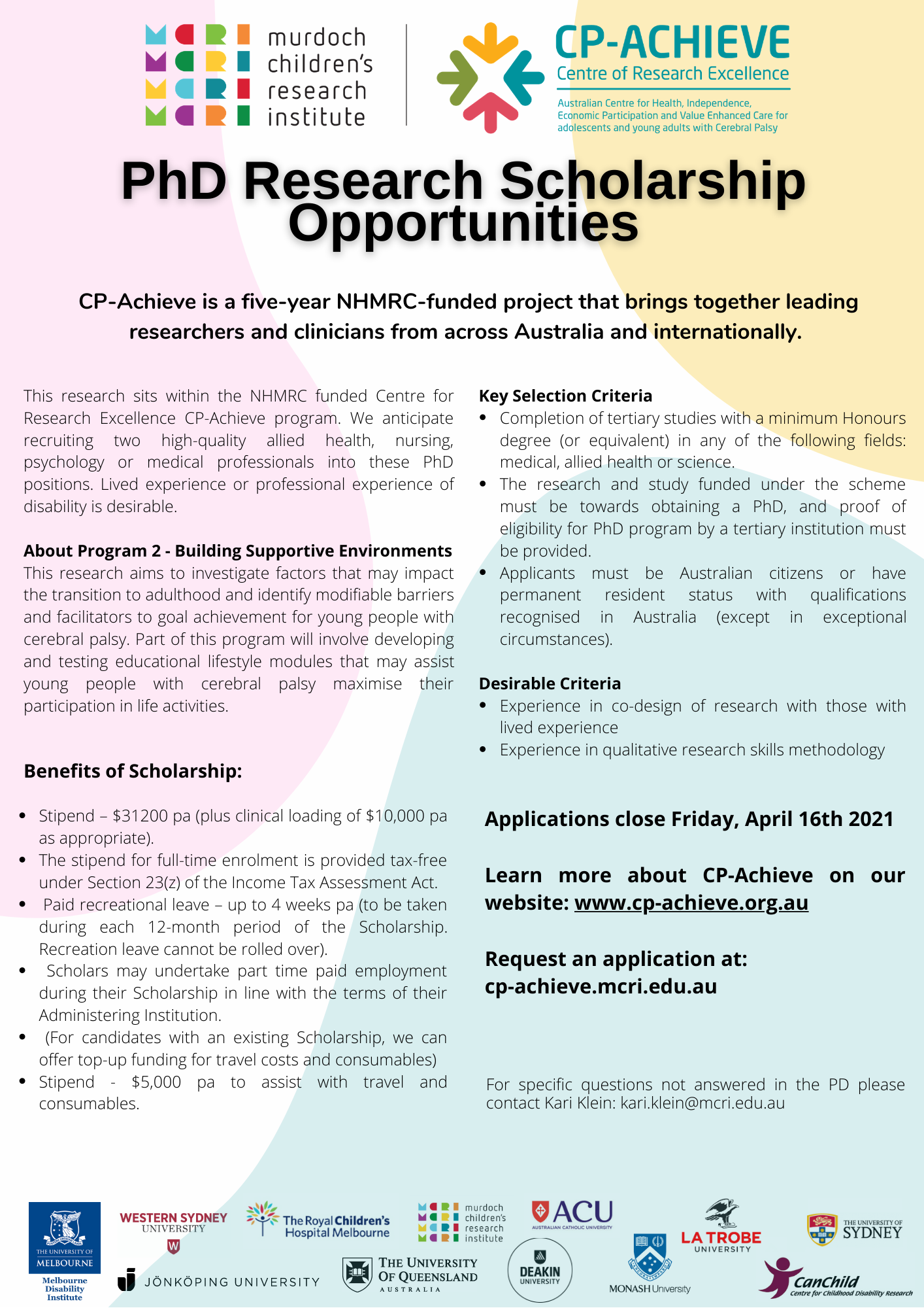 Current opportunities - CP-ACHIEVE